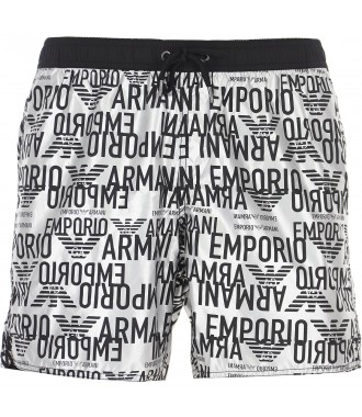 EMPORIO ARMANI męskie spodenki SYGNOWANE SILVER