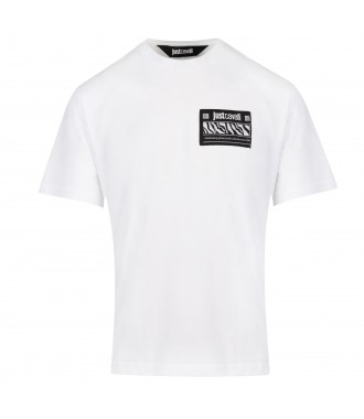 JUST CAVALLI markowy włoski t-shirt NOWOŚĆ WHITE